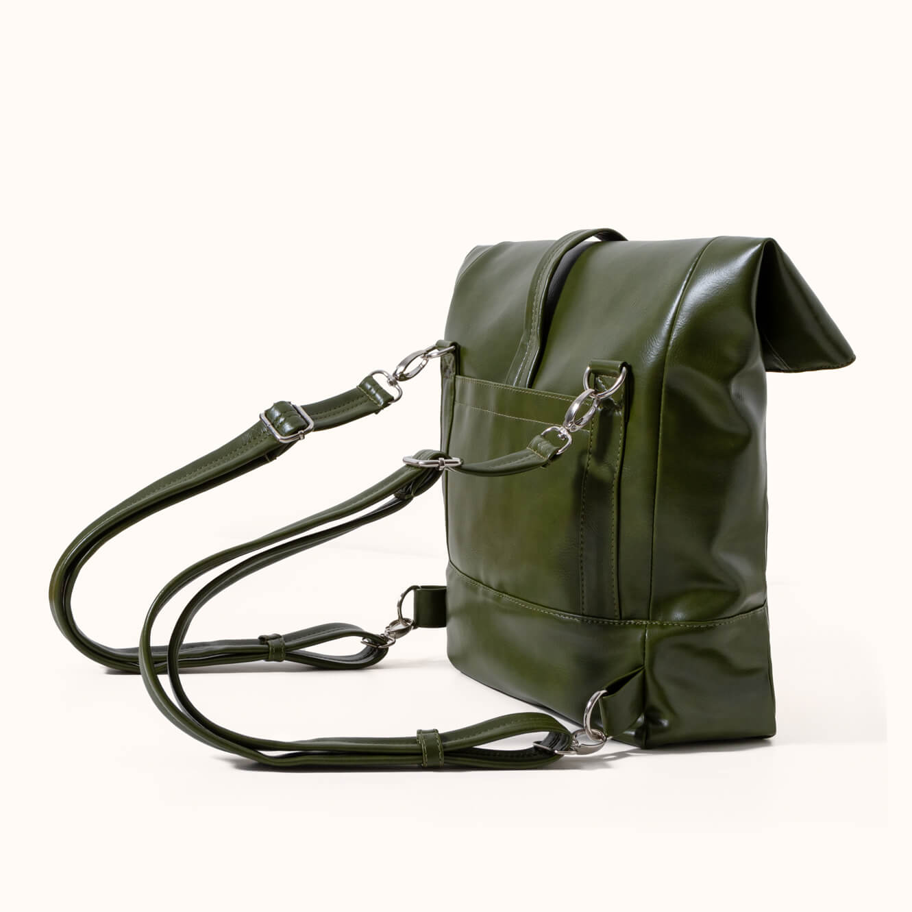 Small Wanderlust Rolltop, Olive | Convertible backpack | Lee Coren