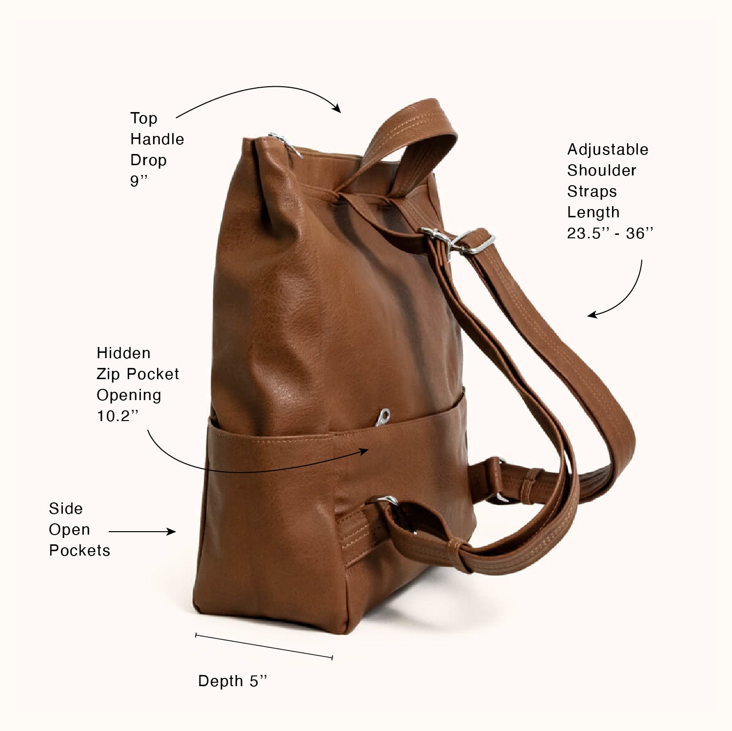 Metropolitan Backpack, Camel | Women's Laptop Backpack | Lee Coren