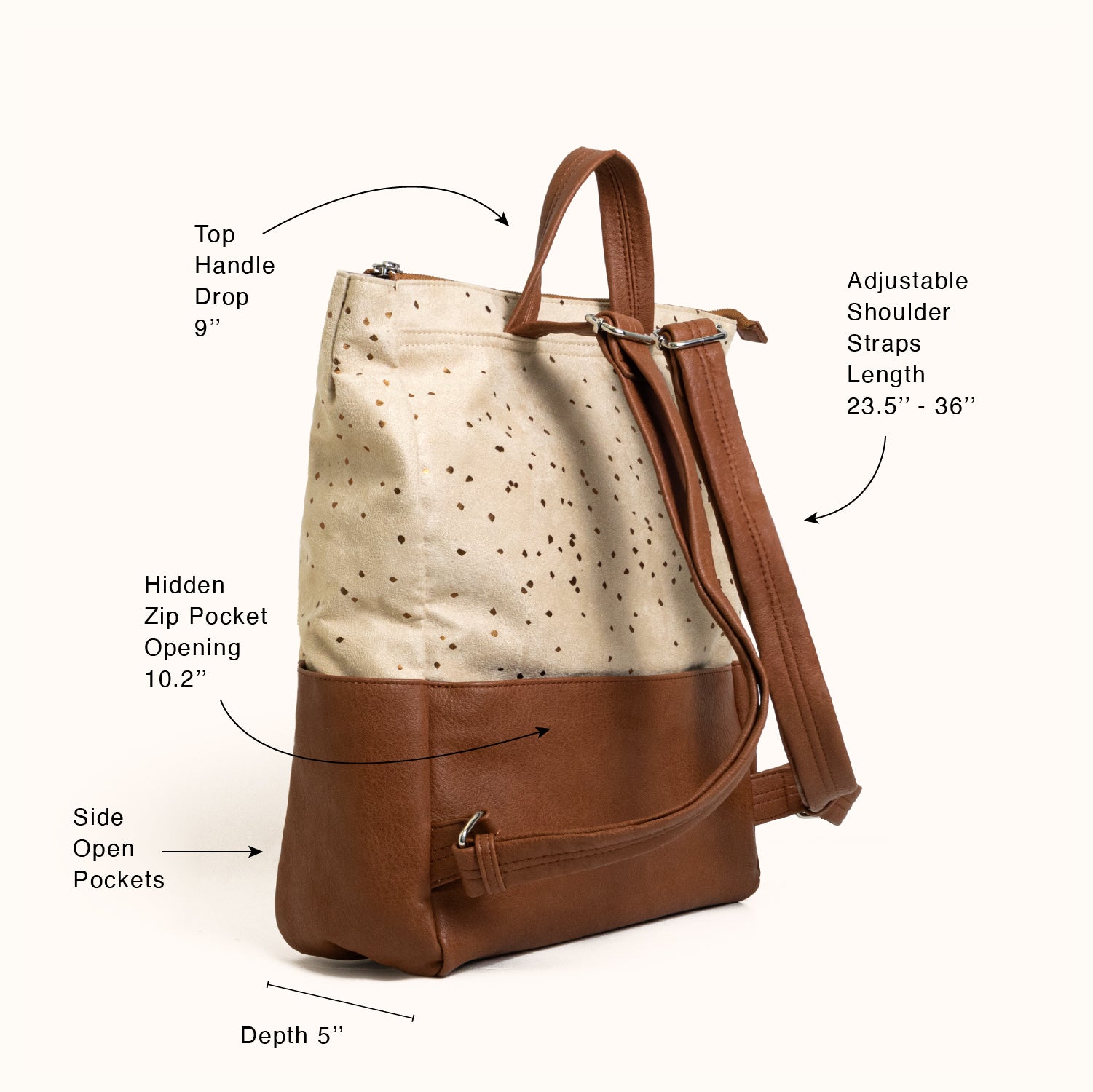 Metropolitan Backpack, Confetti Sand | Vegan Backpack | Lee Coren