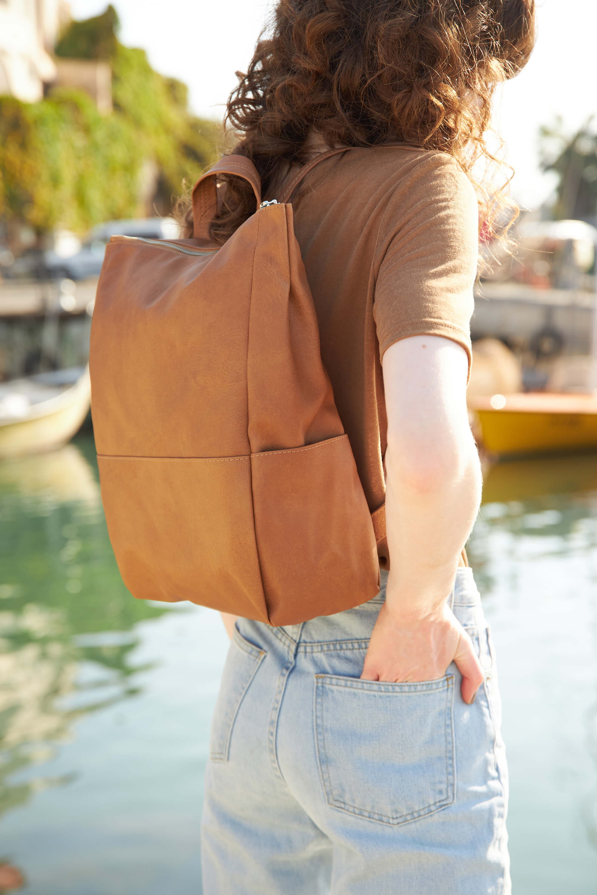 Elegant backpack for women | Camel Metropolitan Backpack | Lee Coren