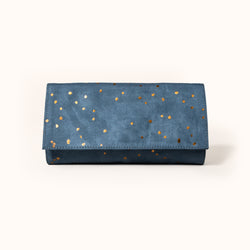 Lee Coren | Large Minimal Wallet, Confetti Slate | Wallet For Women | Blue Wallet