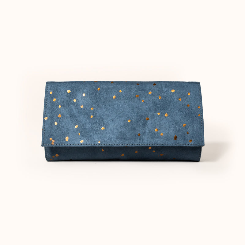 Lee Coren | Large Minimal Wallet, Confetti Slate | Wallet For Women | Blue Wallet