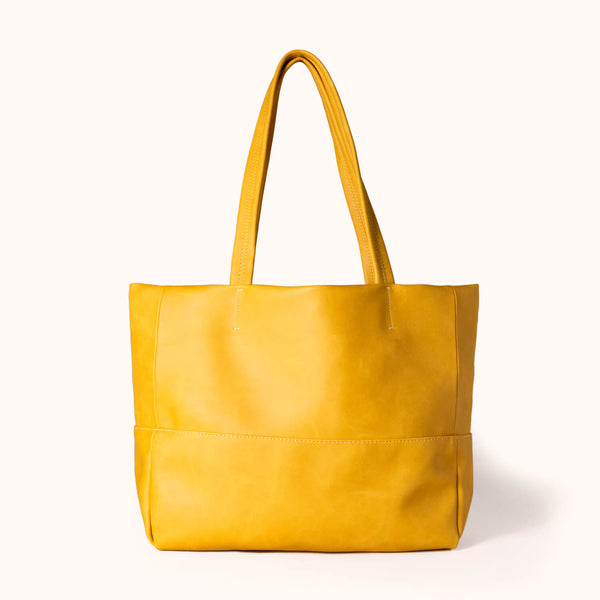 Mustard Tote Bag | Vegan Bag | Mezzo Tote Bag, Mustard | Lee Coren