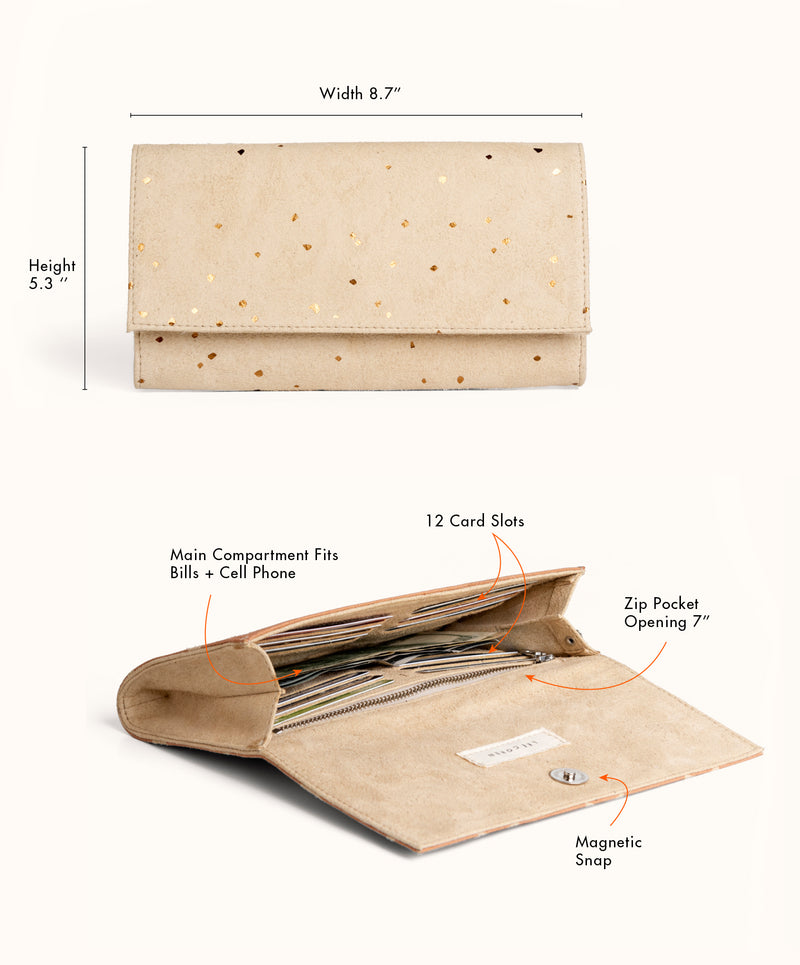 Wallet For Women | Lee Coren | Large Minimal Wallet, Confetti Sand