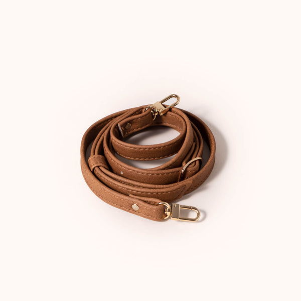 Detachable & Adjustable Camel Vegan Leather Shoulder Strap | Lee Coren